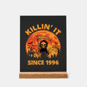 Halloween Grim Reaper Sinds 1996 Verjaardag Ontwer Acryl Bord