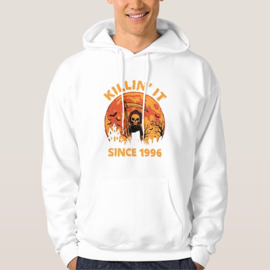 Halloween Grim Reaper Sinds 1996 Verjaardag Ontwer Hoodie (Voorkant)