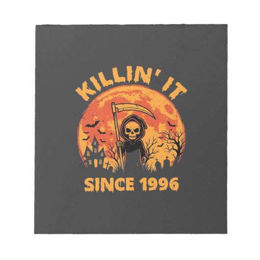 Halloween Grim Reaper Sinds 1996 Verjaardagsontwer Notitieblok (Voorkant)