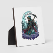 Halloween Grim Reaper Zeis Lantaarn Gebroken Maan_ Fotoplaat (Voorkant)