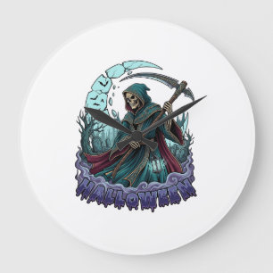 Halloween Grim Reaper Zeis Lantaarn Gebroken Maan_ Grote Klok
