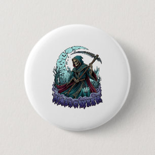 Halloween Grim Reaper Zeis Lantaarn Gebroken Maan_ Ronde Button 5,7 Cm