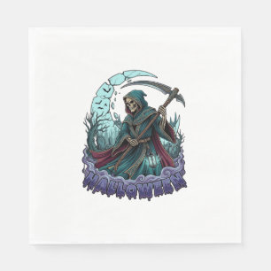 Halloween Grim Reaper Zeis Lantaarn Gebroken Maan_ Servet