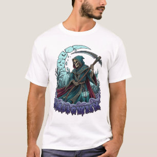 Halloween Grim Reaper Zeis Lantaarn Gebroken Maan_ T-shirt