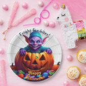 Halloween Grimlin met Trick or treat Snoep Papieren Bordje (Feest)