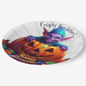 Halloween Grimlin met Trick or treat Snoep Papieren Bordje (Gekanteld)