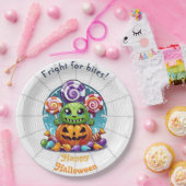 Halloween Grimlin met Trick or treat Snoep Papieren Bordje (Feest)