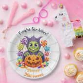Halloween Grimlin met Trick or treat Snoep Papieren Bordje (Feest)