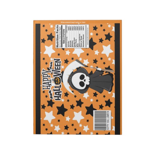 Halloween Grimm Chip Bag Wrappers Party Favorieten Notitieblok (Linkerzijde)