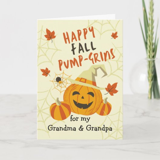 Halloween Grin for Grandouders Jack o' Lantern Kaart (Voorkant)