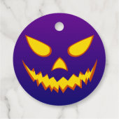 Halloween Grinning Face Jack op Lantern Pumpkin Bedankjes Labels (Achterkant)