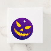 Halloween Grinning Face Jack op Lantern Pumpkin Bedankjes Labels (In situ)