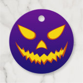 Halloween Grinning Face Jack op Lantern Pumpkin Bedankjes Labels (Voorkant)