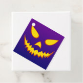 Halloween Grinning Face Jack op Lantern Pumpkin Bedankjes Labels (In situ)