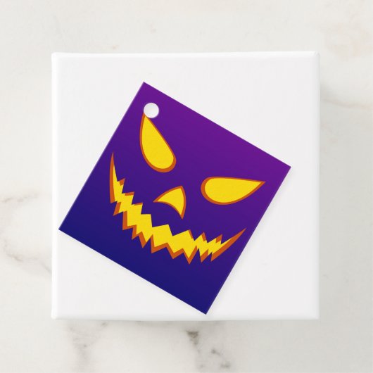 Halloween Grinning Face Jack op Lantern Pumpkin Bedankjes Labels (In situ)