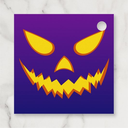 Halloween Grinning Face Jack op Lantern Pumpkin Bedankjes Labels (Achterkant)