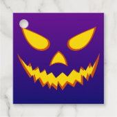 Halloween Grinning Face Jack op Lantern Pumpkin Bedankjes Labels (Voorkant)