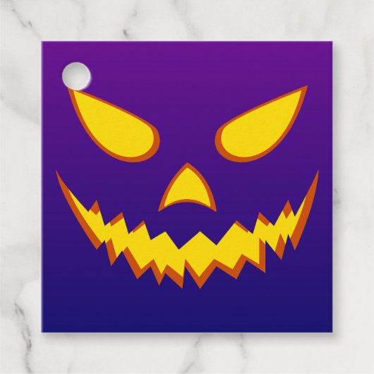 Halloween Grinning Face Jack op Lantern Pumpkin Bedankjes Labels (Voorkant)
