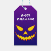 Halloween Grinning Face Jack op Lantern Pumpkin Cadeaulabel (Voorkant)