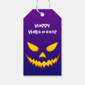 Halloween Grinning Face Jack op Lantern Pumpkin Cadeaulabel (Achterkant)