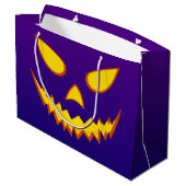 Halloween Grinning Face Jack op Lantern Pumpkin Groot Cadeauzakje (Achterkant Gekanteld)