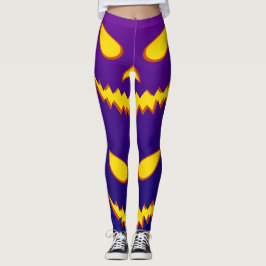 Halloween Grinning Face Jack op Lantern Pumpkin Leggings