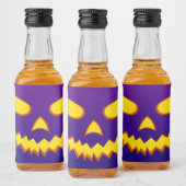 Halloween Grinning Face Jack op Lantern Pumpkin Likeurfles Etiket (Flessen)