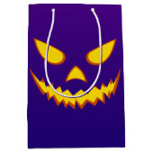 Halloween Grinning Face Jack op Lantern Pumpkin Medium Cadeauzakje (Voorkant)