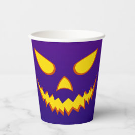 Halloween Grinning Face Jack op Lantern Pumpkin Papieren Bekers