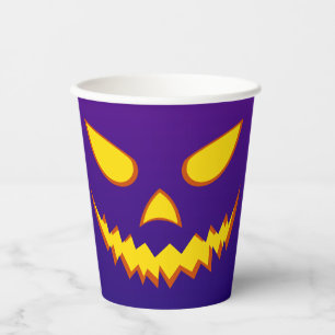 Halloween Grinning Face Jack op Lantern Pumpkin Papieren Bekers