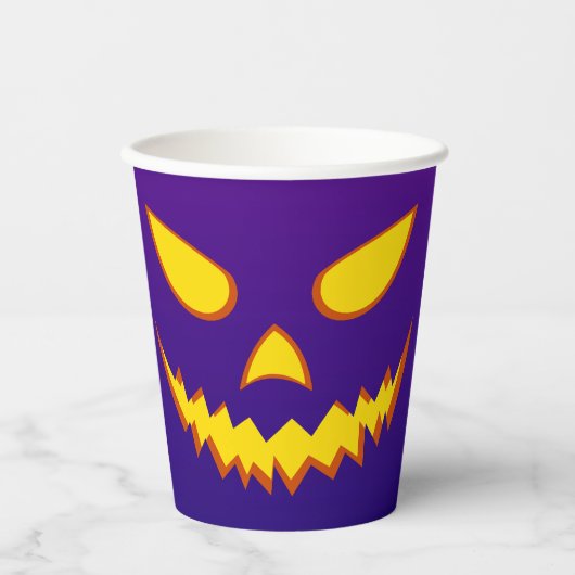 Halloween Grinning Face Jack op Lantern Pumpkin Papieren Bekers (Voorkant)