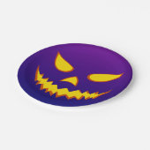 Halloween Grinning Face Jack op Lantern Pumpkin Papieren Bordje (Gekanteld)