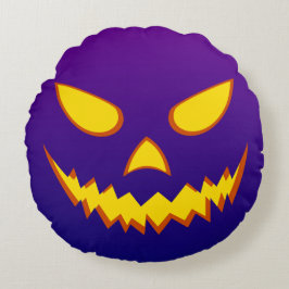 Halloween Grinning Face Jack op Lantern Pumpkin Rond Kussen