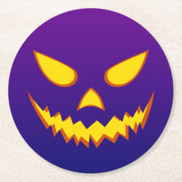Halloween Grinning Face Jack op Lantern Pumpkin Ronde Kartonnen Onderzetter