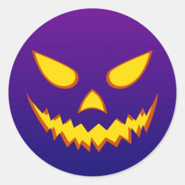 Halloween Grinning Face Jack op Lantern Pumpkin Ronde Sticker