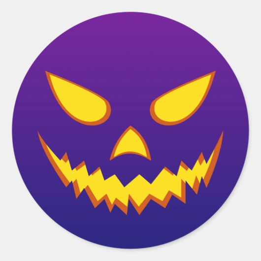 Halloween Grinning Face Jack op Lantern Pumpkin Ronde Sticker (Voorkant)