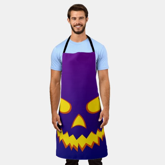 Halloween Grinning Face Jack op Lantern Pumpkin Schort (Gedragen)