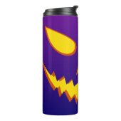 Halloween Grinning Face Jack op Lantern Pumpkin Thermosbeker (Gedraaid links)