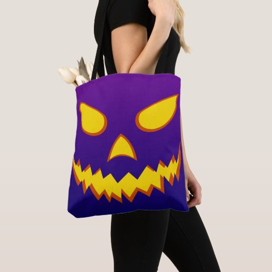 Halloween Grinning Face Jack op Lantern Pumpkin Tote Bag (Dichtbij)