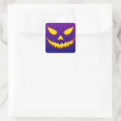 Halloween Grinning Face Jack op Lantern Pumpkin Vierkante Sticker (Tas)
