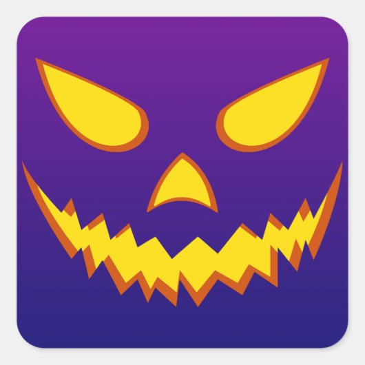 Halloween Grinning Face Jack op Lantern Pumpkin Vierkante Sticker (Voorkant)