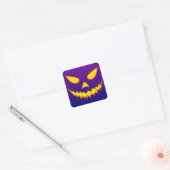 Halloween Grinning Face Jack op Lantern Pumpkin Vierkante Sticker (Envelop)