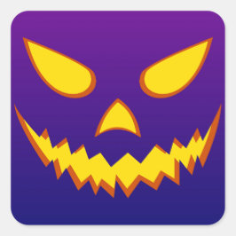 Halloween Grinning Face Jack op Lantern Pumpkin Vierkante Sticker
