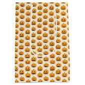Halloween Grinning Oranje Jack o Lantern Medium Cadeauzakje (Achterkant)