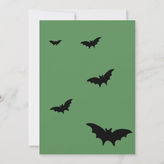 Halloween groen monster oogbal gezicht partij kaart (Achterkant)