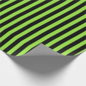 Halloween Groen Zwart Strepen Patroon Aangepaste T Cadeaupapier (Hoek)