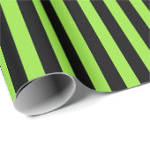 Halloween Groen Zwart Strepen Patroon Aangepaste T Cadeaupapier (Rol Hoek)