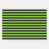 Halloween Groen Zwart Strepen Patroon Aangepaste T Inpakpapier Vel (Voorkant 3)