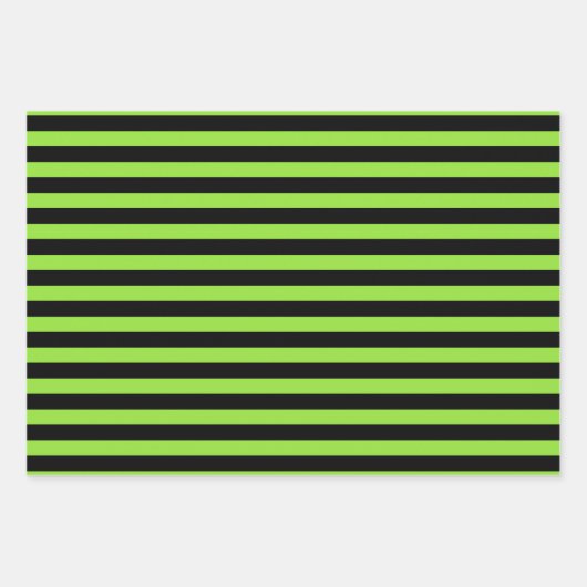Halloween Groen Zwart Strepen Patroon Aangepaste T Inpakpapier Vel (Voorkant 3)