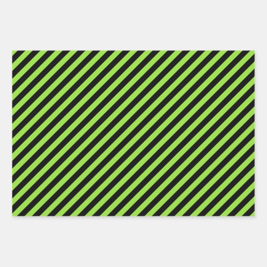 Halloween Groen Zwart Strepen Patroon Aangepaste T Inpakpapier Vel (Voorkant 2)